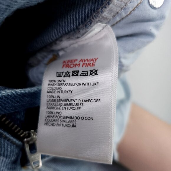 Urban Outfitters BDG Mom Linen Jeans Size 26x32 High Rise Baggy Tapered Leg - Picture 14 of 15